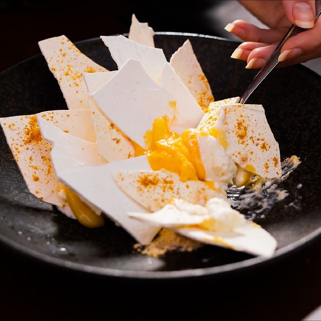 A dish being prepared