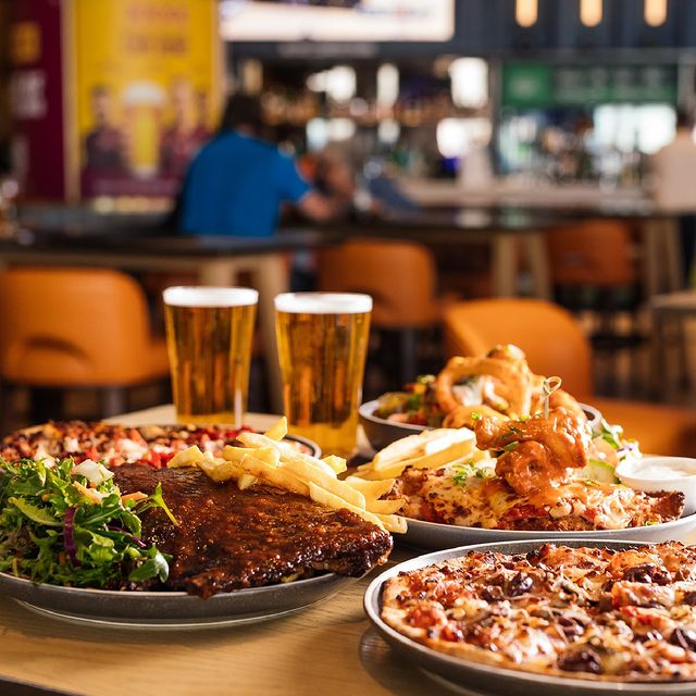 Pub meals on a table